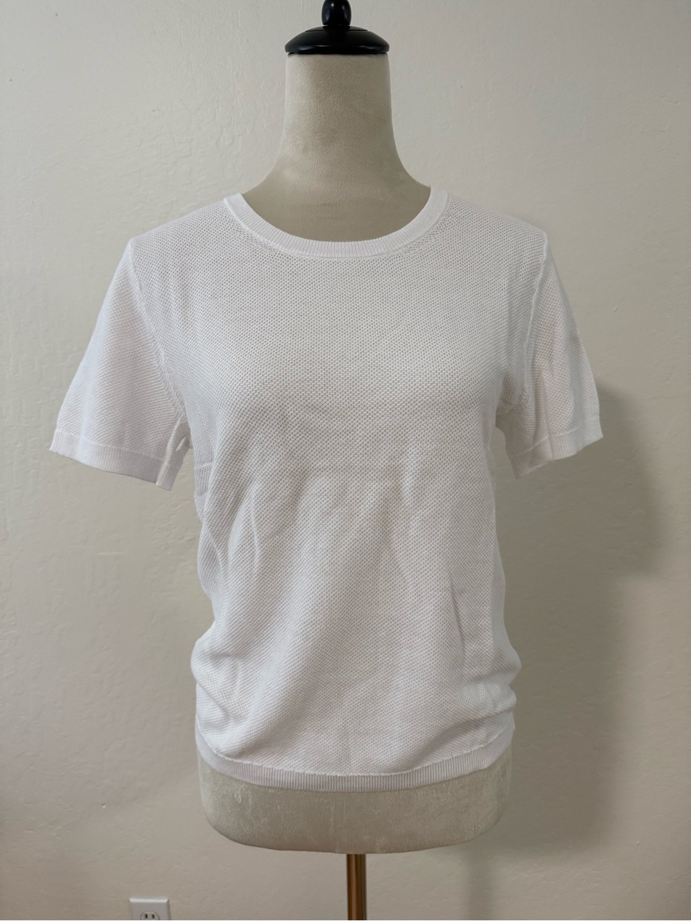 J.Crew Classic White Short Sleeve Knit Top